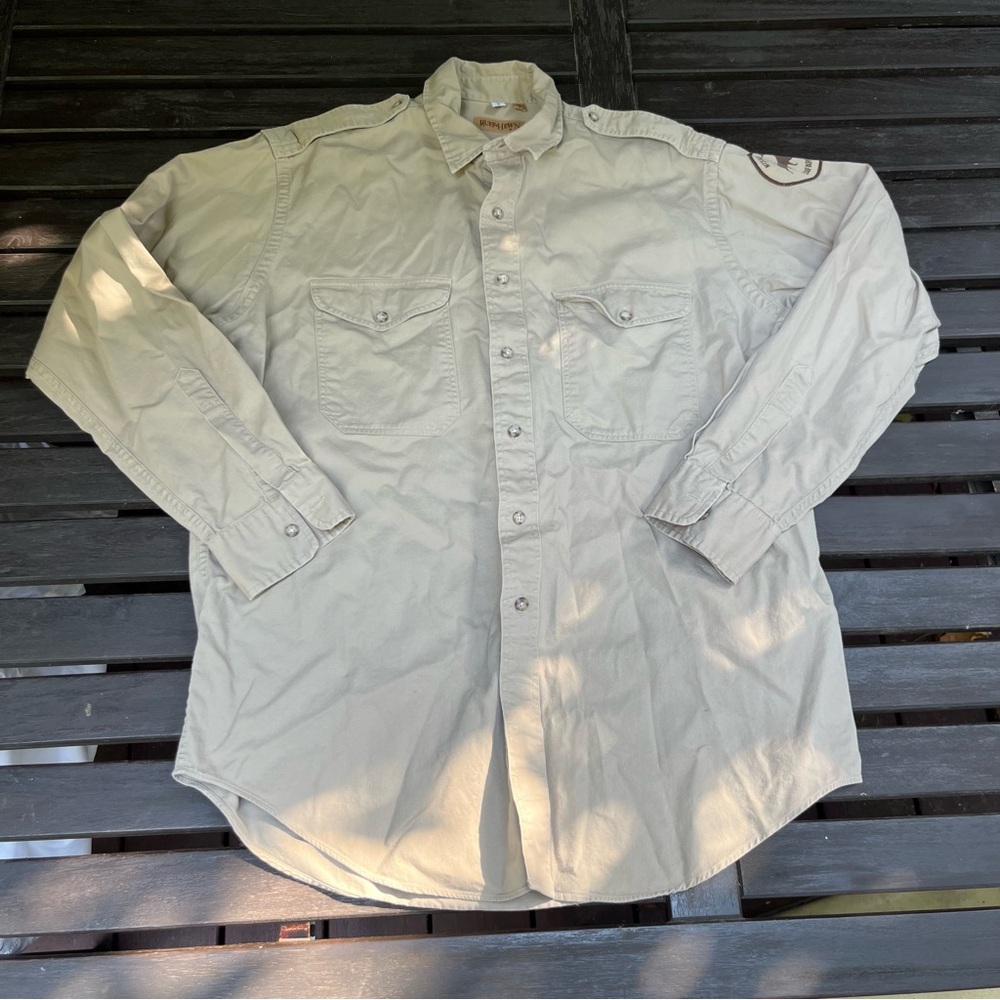 Vintage Ruff Hewn Ntshonalanga Safaris Shirt (L) (Made in USA 🇺🇸)